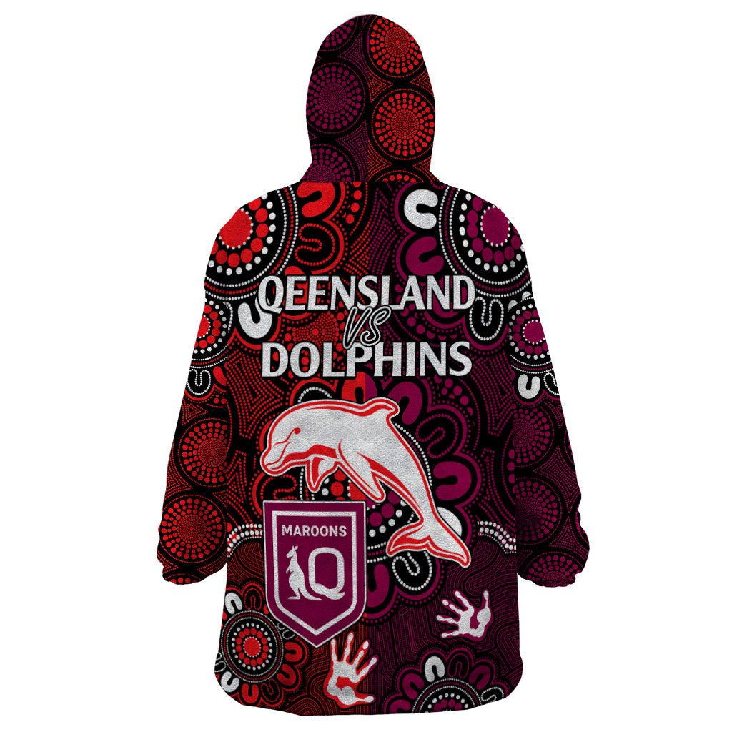 nrl-dolphins-combine-queensland-origin-wearable-blanket-hoodie-indigenous-aboriginal-style