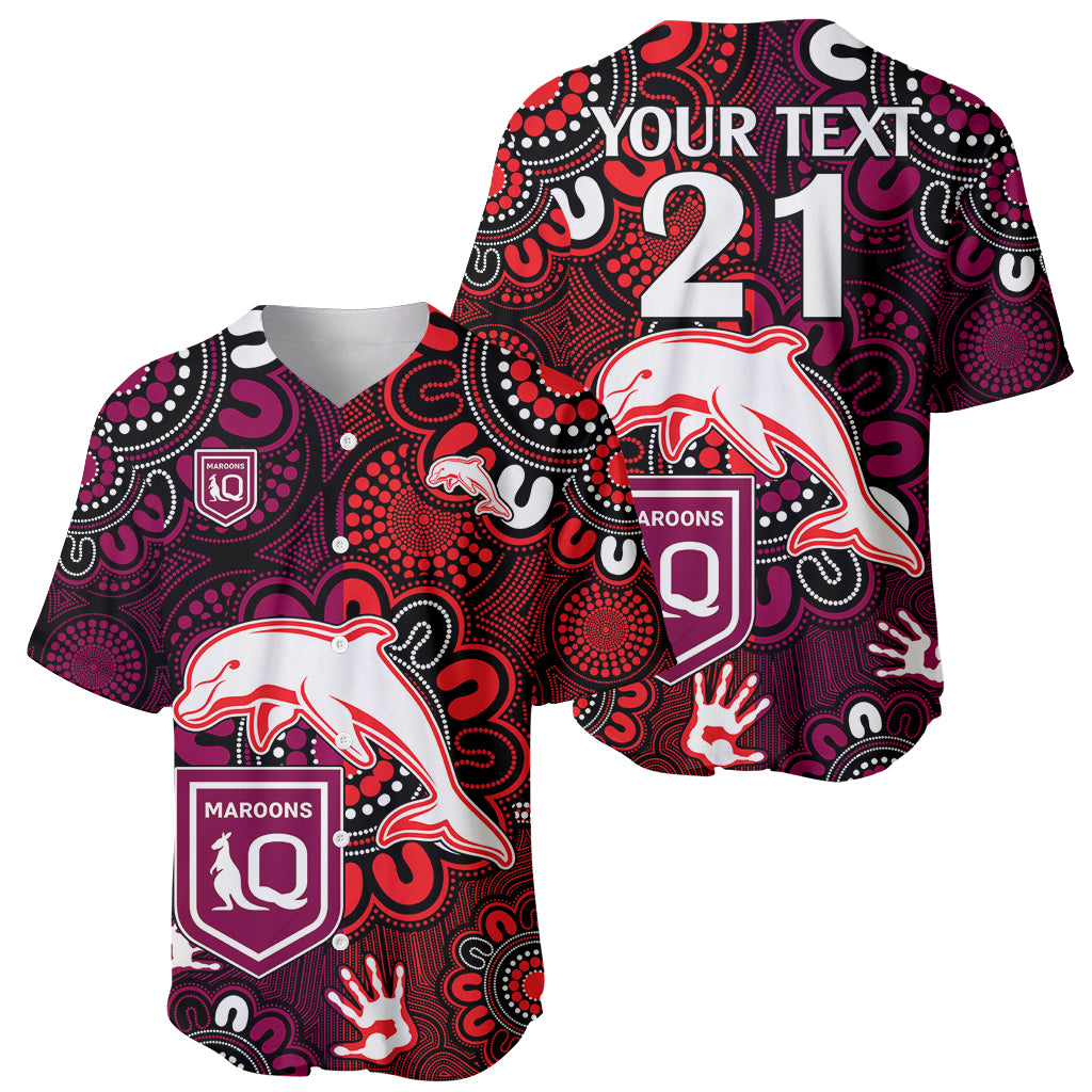custom-text-and-number-nrl-dolphins-combine-queensland-origin-baseball-jersey-indigenous-aboriginal-style