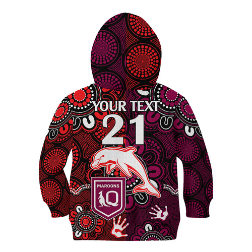 custom-text-and-number-nrl-dolphins-combine-queensland-origin-kid-hoodie-indigenous-aboriginal-style