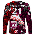 custom-text-and-number-nrl-dolphins-combine-queensland-origin-long-sleeve-shirt-indigenous-aboriginal-style