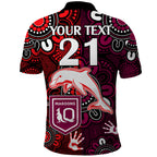 custom-text-and-number-nrl-dolphins-combine-queensland-origin-polo-shirt-indigenous-aboriginal-style