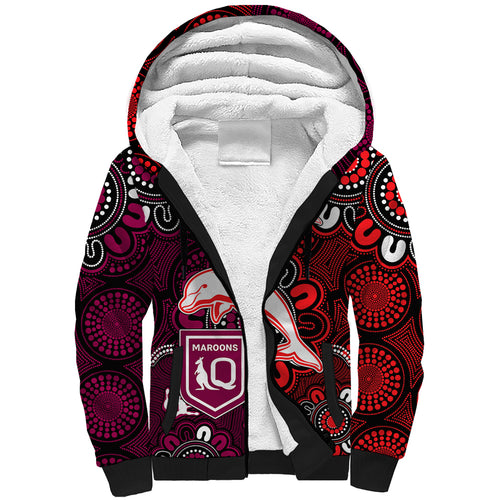 custom-text-and-number-nrl-dolphins-combine-queensland-origin-sherpa-hoodie-indigenous-aboriginal-style
