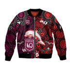 custom-text-and-number-nrl-dolphins-combine-queensland-origin-sleeve-zip-bomber-jacket-indigenous-aboriginal-style