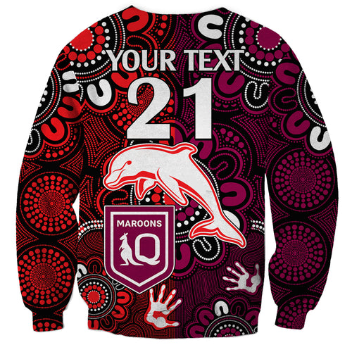custom-text-and-number-nrl-dolphins-combine-queensland-origin-sweatshirt-indigenous-aboriginal-style