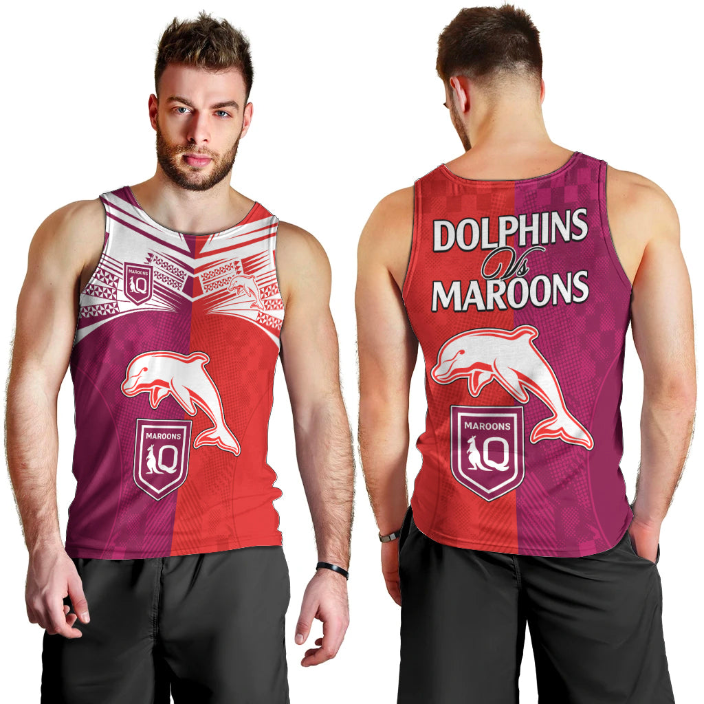 nrl-dolphins-combine-queensland-origin-men-tank-top-sporty-style-2023