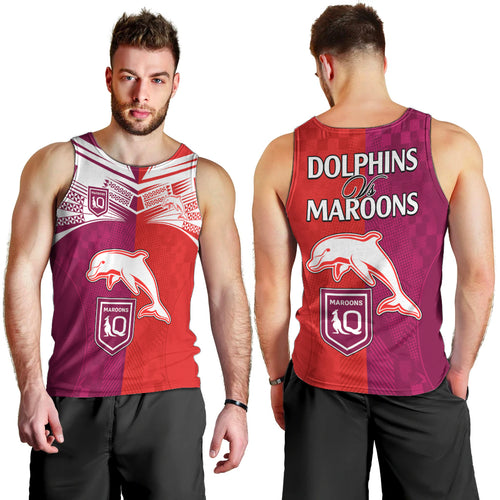 nrl-dolphins-combine-queensland-origin-men-tank-top-sporty-style-2023