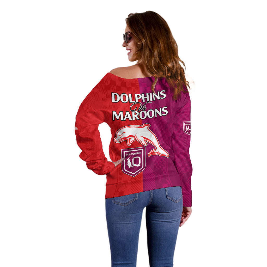 nrl-dolphins-combine-queensland-origin-off-shoulder-sweater-sporty-style-2023