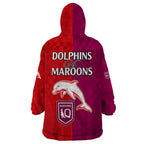 nrl-dolphins-combine-queensland-origin-wearable-blanket-hoodie-sporty-style-2023