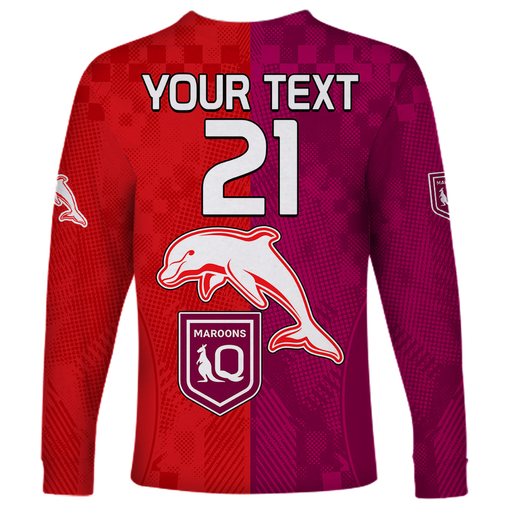 custom-text-and-number-nrl-dolphins-combine-queensland-origin-long-sleeve-shirt-sporty-style-2023