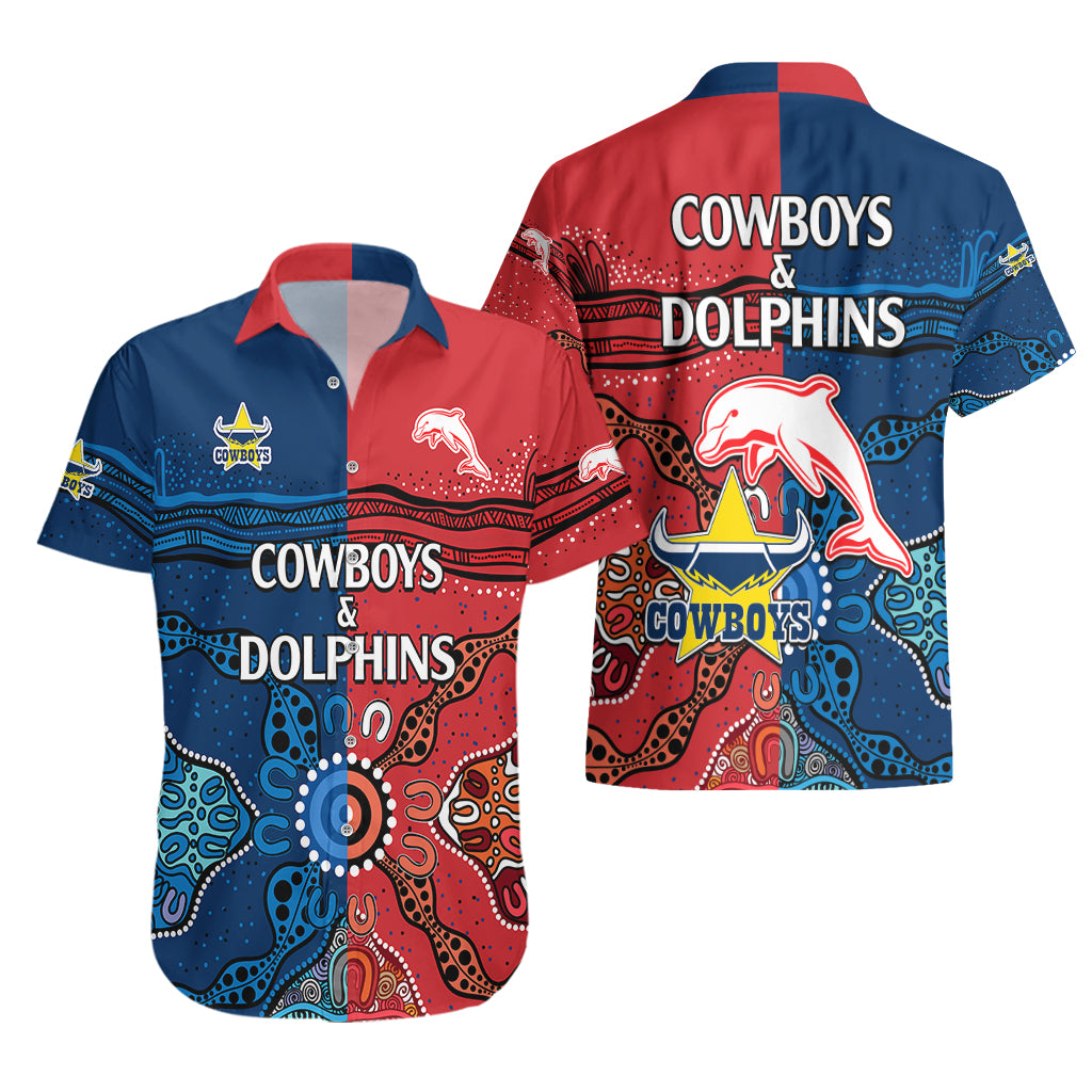 nrl-half-dolphins-and-half-cowboys-rugby-hawaiian-shirt-aboriginal-2023