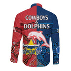 nrl-half-dolphins-and-half-cowboys-rugby-long-sleeve-button-shirt-aboriginal-2023