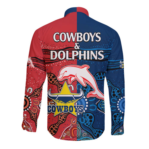 nrl-half-dolphins-and-half-cowboys-rugby-long-sleeve-button-shirt-aboriginal-2023