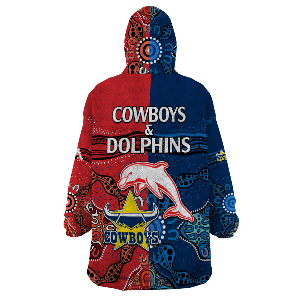 nrl-half-dolphins-and-half-cowboys-rugby-wearable-blanket-hoodie-aboriginal-2023
