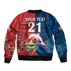 custom-text-and-number-nrl-half-dolphins-and-half-cowboys-rugby-bomber-jacket-aboriginal-2023