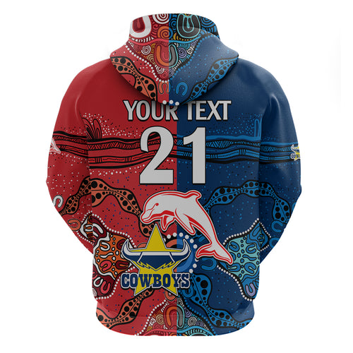 custom-text-and-number-nrl-half-dolphins-and-half-cowboys-rugby-hoodie-aboriginal-2023