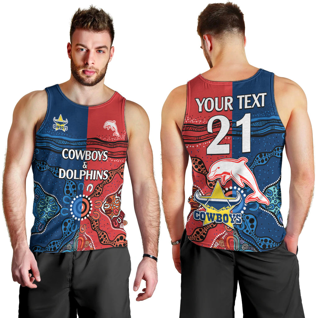 custom-text-and-number-nrl-half-dolphins-and-half-cowboys-rugby-men-tank-top-aboriginal-2023