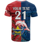 custom-text-and-number-nrl-half-dolphins-and-half-cowboys-rugby-t-shirt-aboriginal-2023
