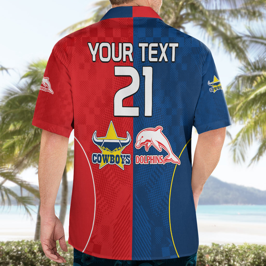 custom-text-and-number-nrl-half-dolphins-and-half-cowboys-rugby-hawaiian-shirt-sporty-style