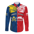 custom-text-and-number-nrl-half-dolphins-and-half-cowboys-rugby-long-sleeve-button-shirt-sporty-style