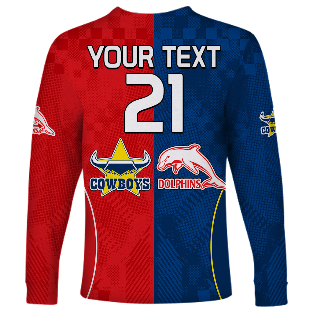 custom-text-and-number-nrl-half-dolphins-and-half-cowboys-rugby-long-sleeve-shirt-sporty-style