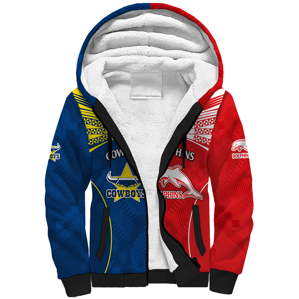 custom-text-and-number-nrl-half-dolphins-and-half-cowboys-rugby-sherpa-hoodie-sporty-style