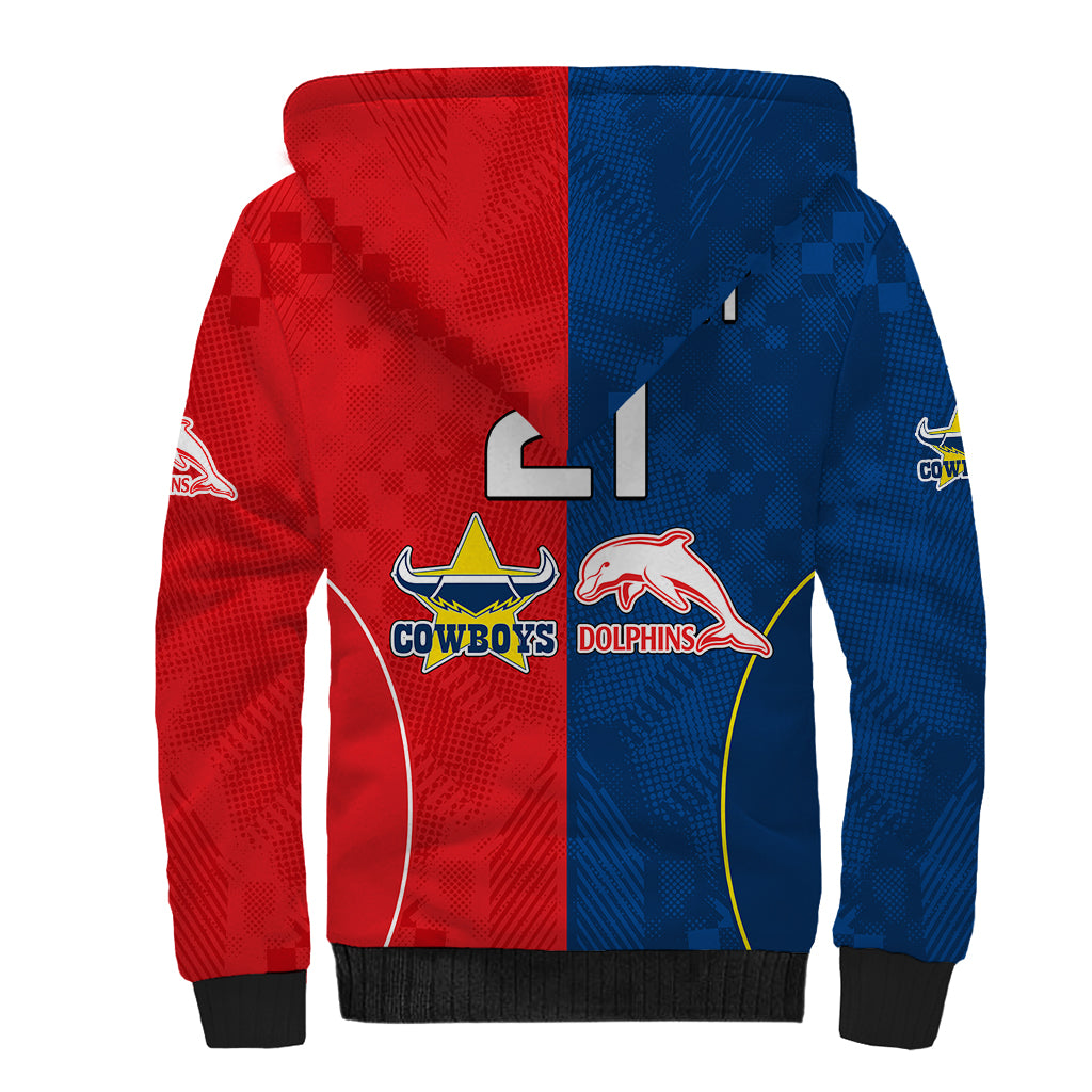 custom-text-and-number-nrl-half-dolphins-and-half-cowboys-rugby-sherpa-hoodie-sporty-style
