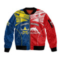 custom-text-and-number-nrl-half-dolphins-and-half-cowboys-rugby-sleeve-zip-bomber-jacket-sporty-style