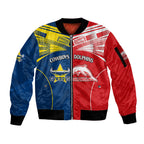 custom-text-and-number-nrl-half-dolphins-and-half-cowboys-rugby-sleeve-zip-bomber-jacket-sporty-style