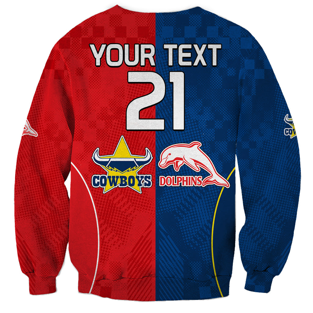 custom-text-and-number-nrl-half-dolphins-and-half-cowboys-rugby-sweatshirt-sporty-style