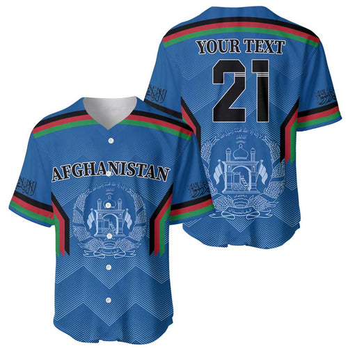 Custom Afghanistan Cricket Baseball Jersey Afghan Coat Of Arm with Special Flag