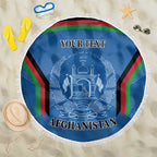 Custom Afghanistan Cricket Beach Blanket Afghan Coat Of Arm with Special Flag