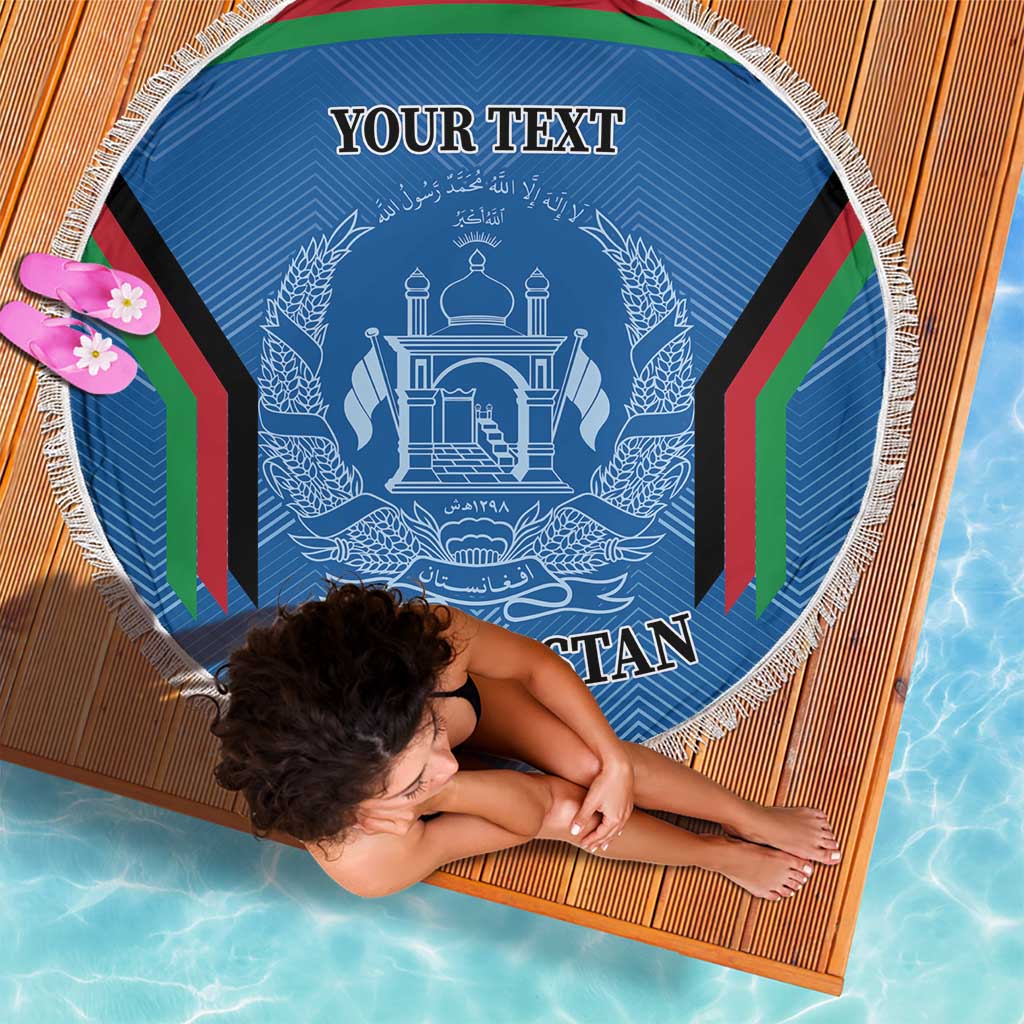 Custom Afghanistan Cricket Beach Blanket Afghan Coat Of Arm with Special Flag
