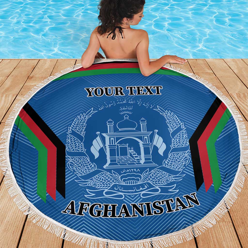 Custom Afghanistan Cricket Beach Blanket Afghan Coat Of Arm with Special Flag