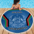 Custom Afghanistan Cricket Beach Blanket Afghan Coat Of Arm with Special Flag