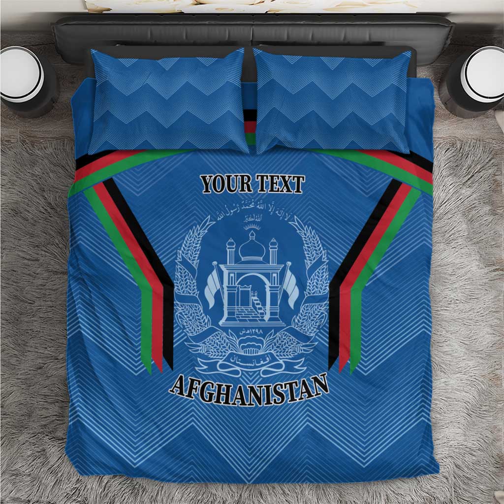 Custom Afghanistan Cricket Bedding Set Afghan Coat Of Arm with Special Flag