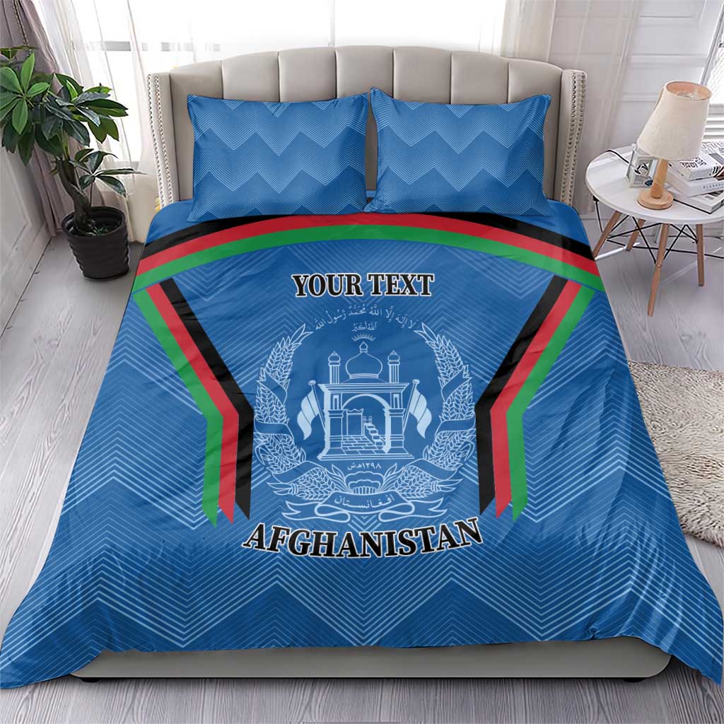 Custom Afghanistan Cricket Bedding Set Afghan Coat Of Arm with Special Flag