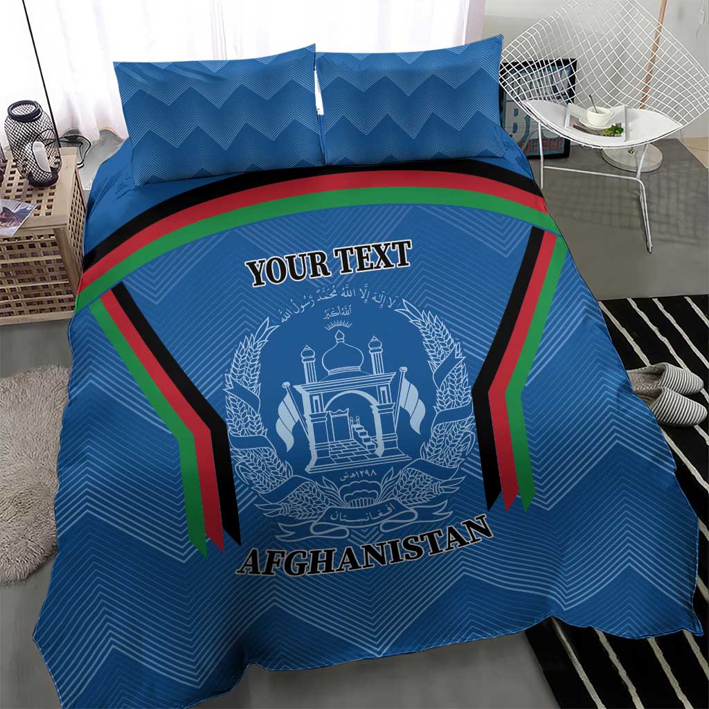 Custom Afghanistan Cricket Bedding Set Afghan Coat Of Arm with Special Flag