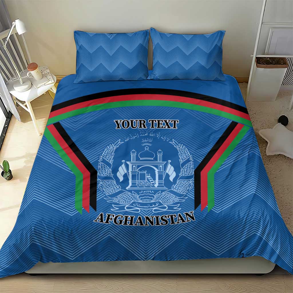 Custom Afghanistan Cricket Bedding Set Afghan Coat Of Arm with Special Flag