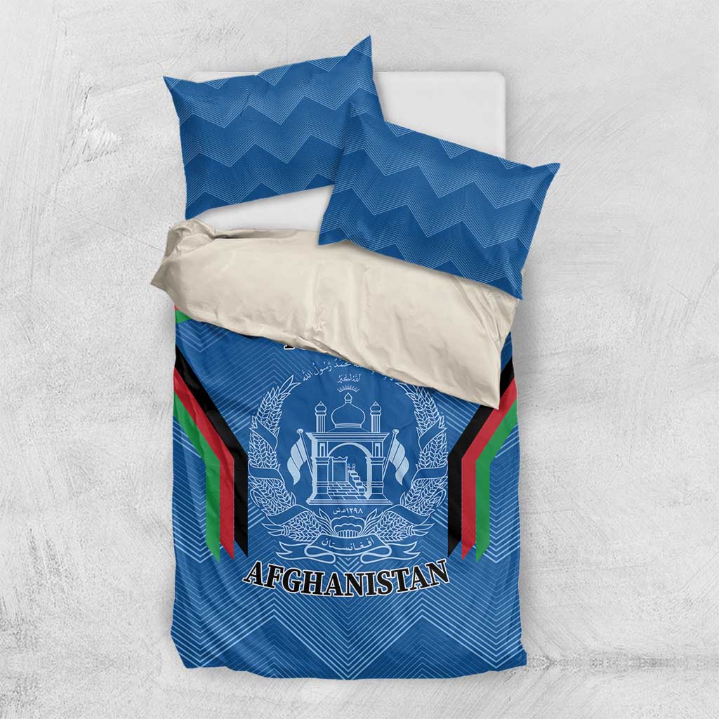 Custom Afghanistan Cricket Bedding Set Afghan Coat Of Arm with Special Flag