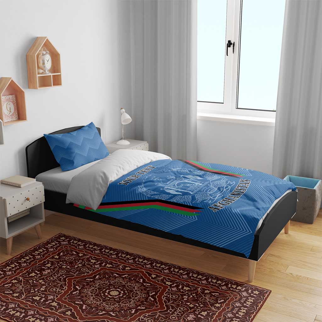 Custom Afghanistan Cricket Bedding Set Afghan Coat Of Arm with Special Flag
