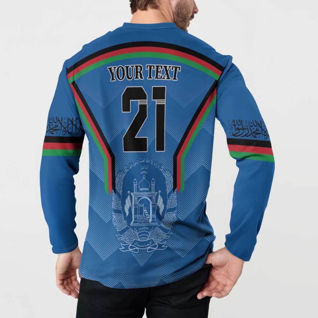 Custom Afghanistan Cricket Button Sweatshirt Afghan Coat Of Arm with Special Flag