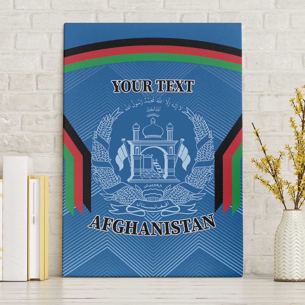 Custom Afghanistan Cricket Canvas Wall Art Afghan Coat Of Arm with Special Flag