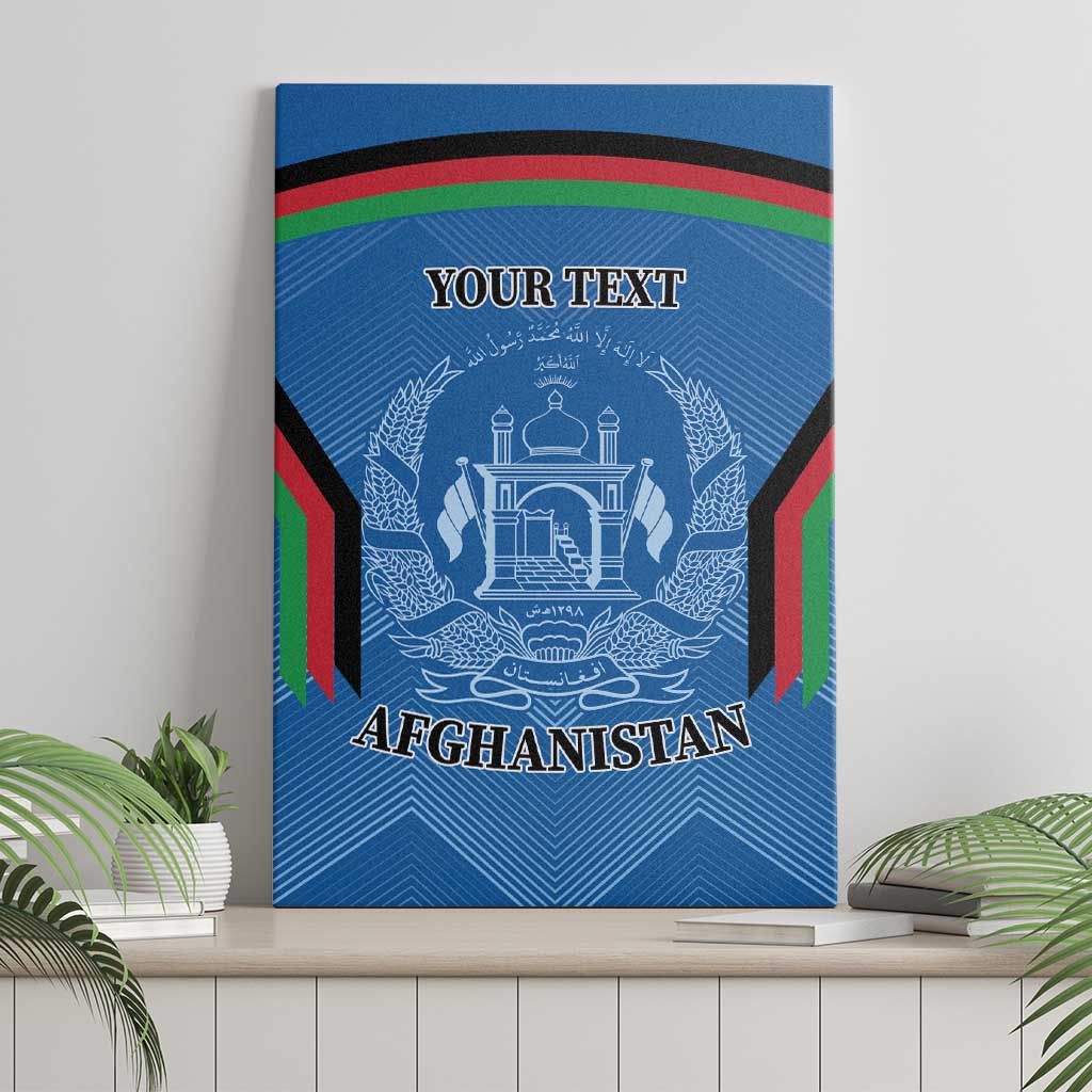Custom Afghanistan Cricket Canvas Wall Art Afghan Coat Of Arm with Special Flag