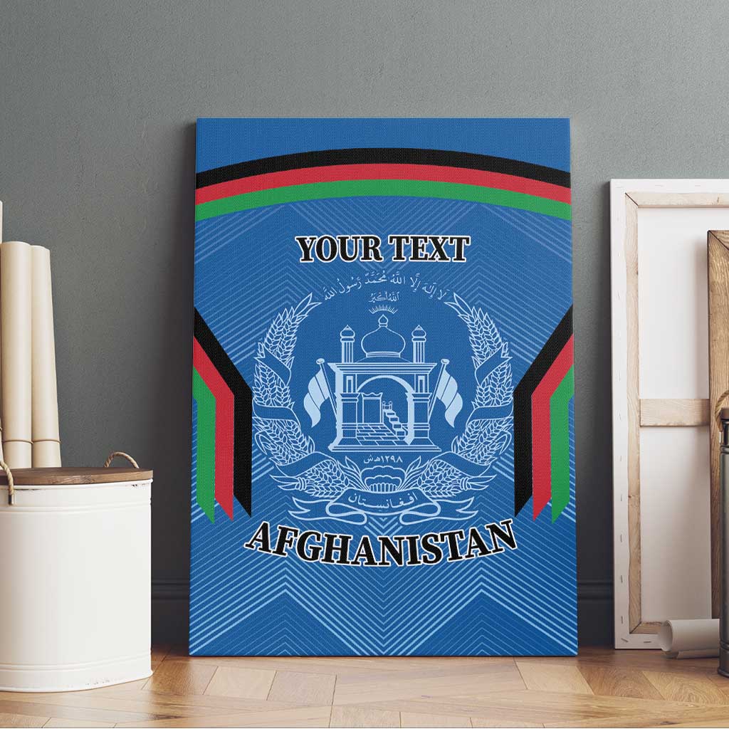 Custom Afghanistan Cricket Canvas Wall Art Afghan Coat Of Arm with Special Flag