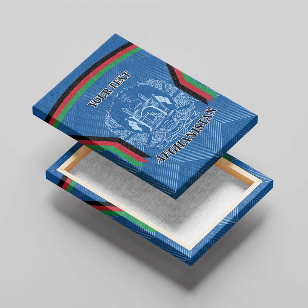Custom Afghanistan Cricket Canvas Wall Art Afghan Coat Of Arm with Special Flag