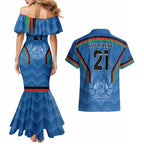 Custom Afghanistan Cricket Couples Matching Mermaid Dress and Hawaiian Shirt Afghan Coat Of Arm with Special Flag