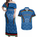 Custom Afghanistan Cricket Couples Matching Off Shoulder Maxi Dress and Hawaiian Shirt Afghan Coat Of Arm with Special Flag