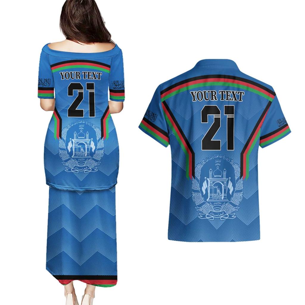 Custom Afghanistan Cricket Couples Matching Puletasi and Hawaiian Shirt Afghan Coat Of Arm with Special Flag