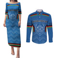 Custom Afghanistan Cricket Couples Matching Puletasi and Long Sleeve Button Shirt Afghan Coat Of Arm with Special Flag