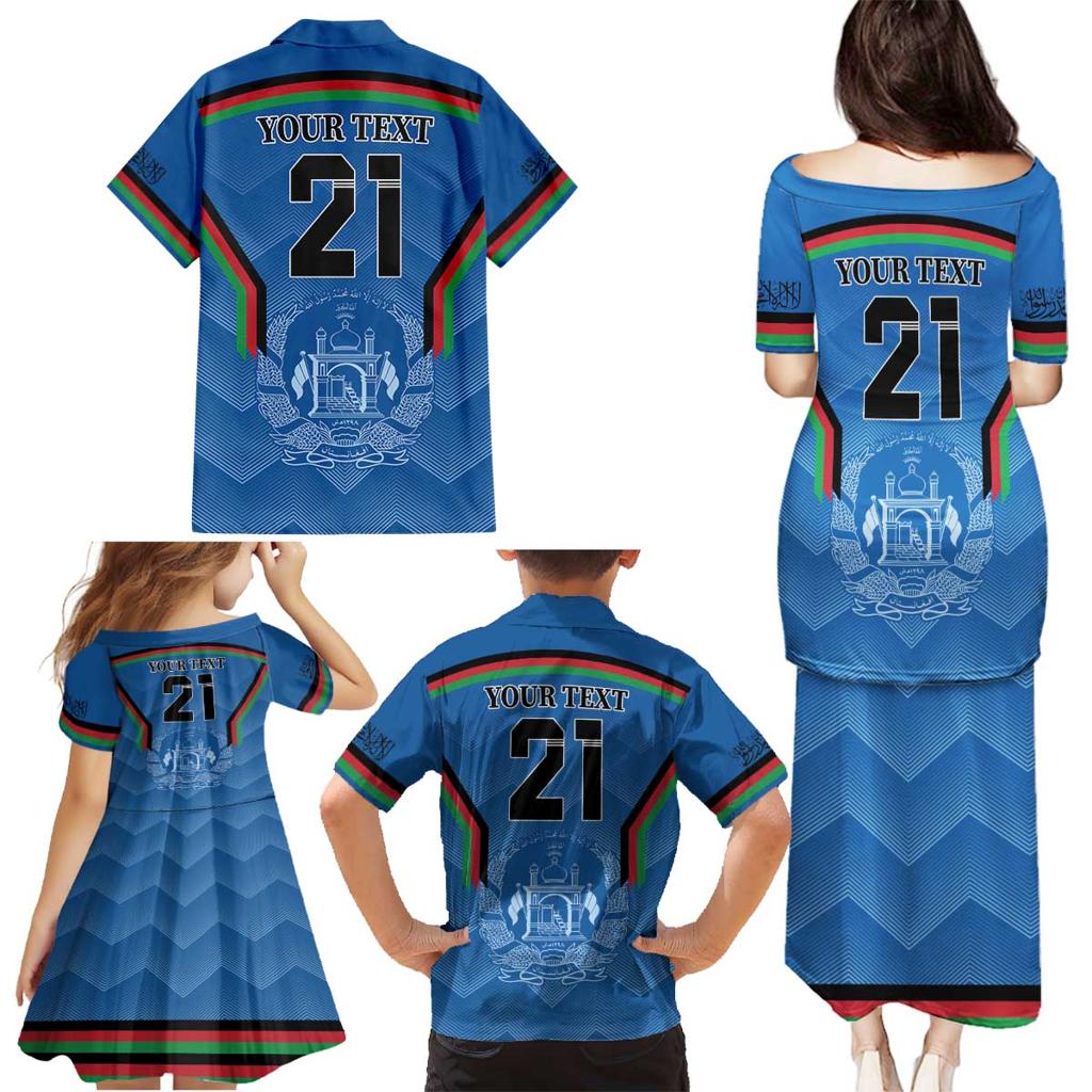 Custom Afghanistan Cricket Family Matching Puletasi and Hawaiian Shirt Afghan Coat Of Arm with Special Flag